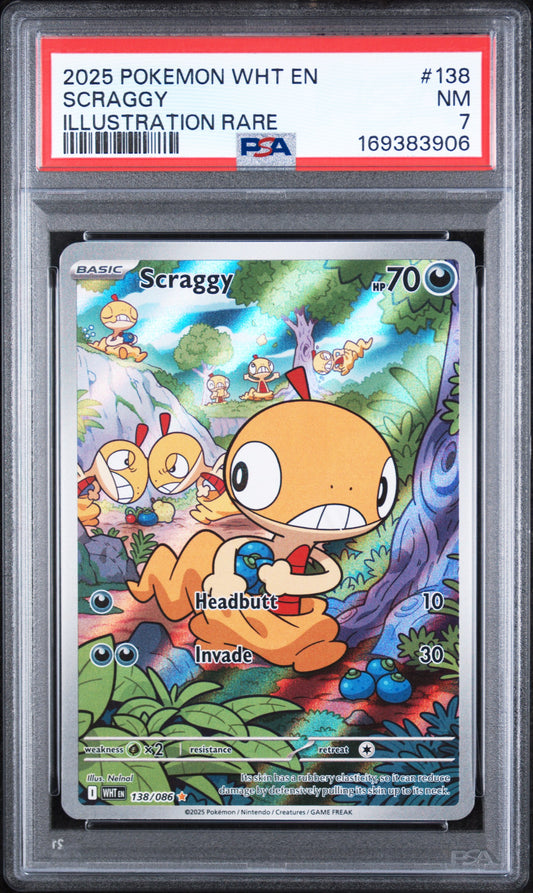 Scraggy 138/086 White Flare PSA 7 Near Mint