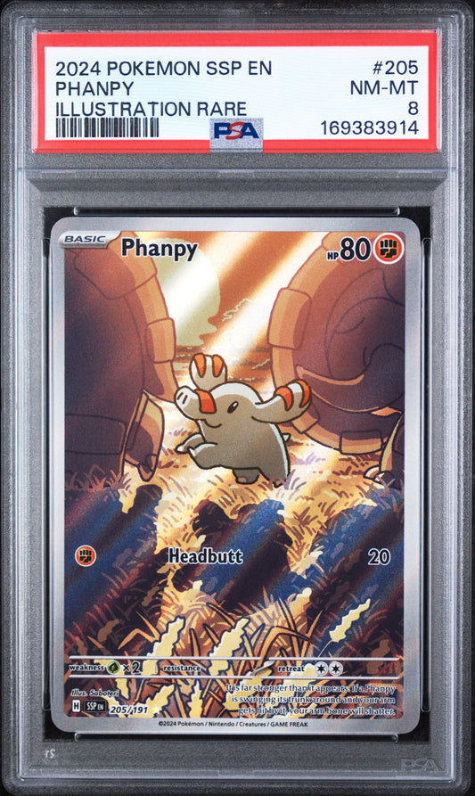 Phanpy 205/191 Surging Sparks PSA 8 Nm-Mt