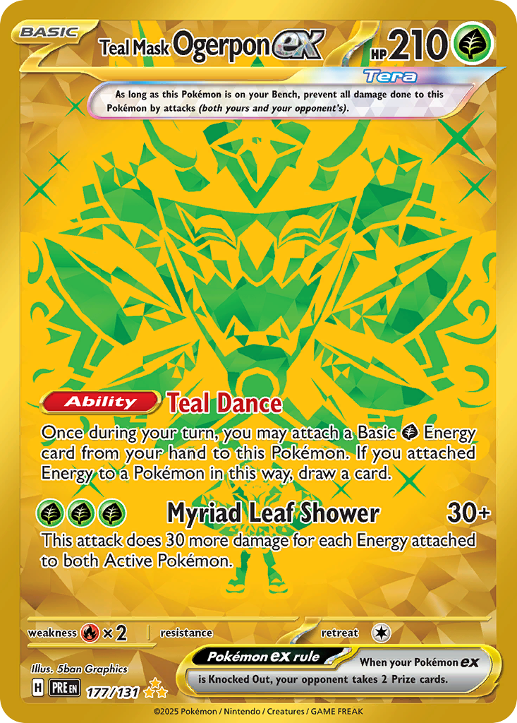 Teal Mask Ogerpon ex - Prismatic Evolutions (Secret Rare) [PRE-177]